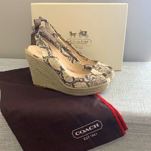 Coach Snakeskin Wedges. 8.5.